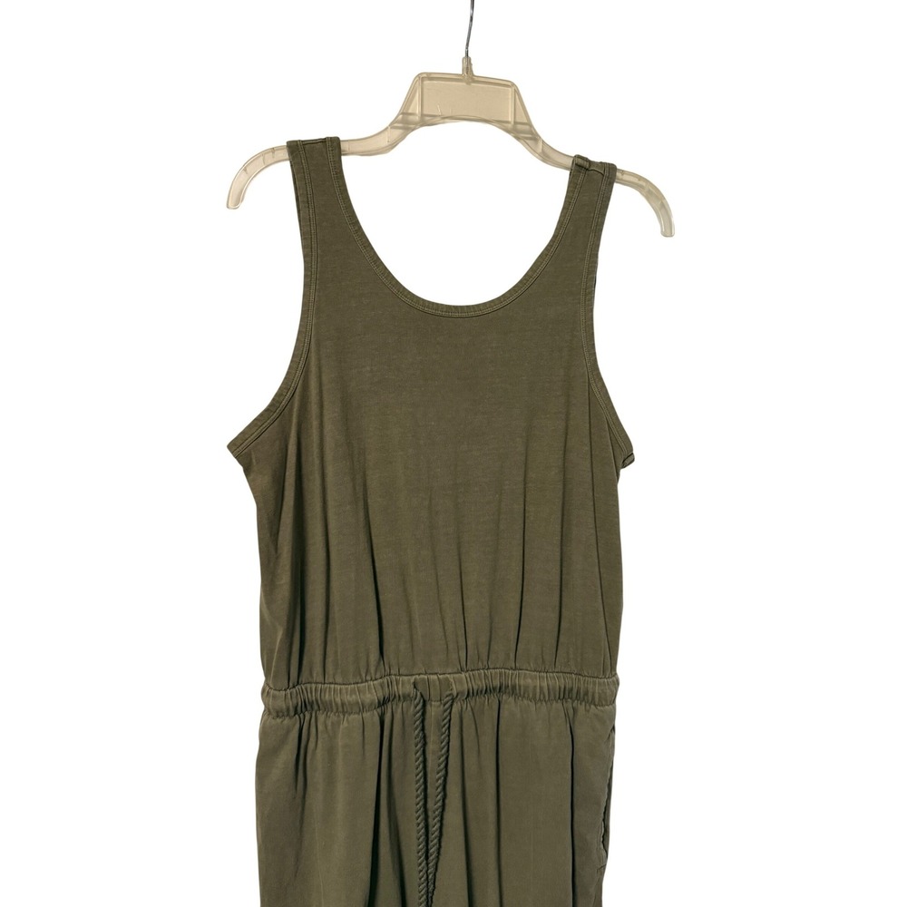 Universal Thread Olive Green Cotton Sleeveless Jogger Jumpsuit Medium Tassel Tie - Picture 3 of 6
